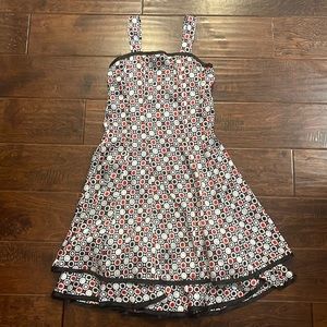 Satin wide strap double hem dress